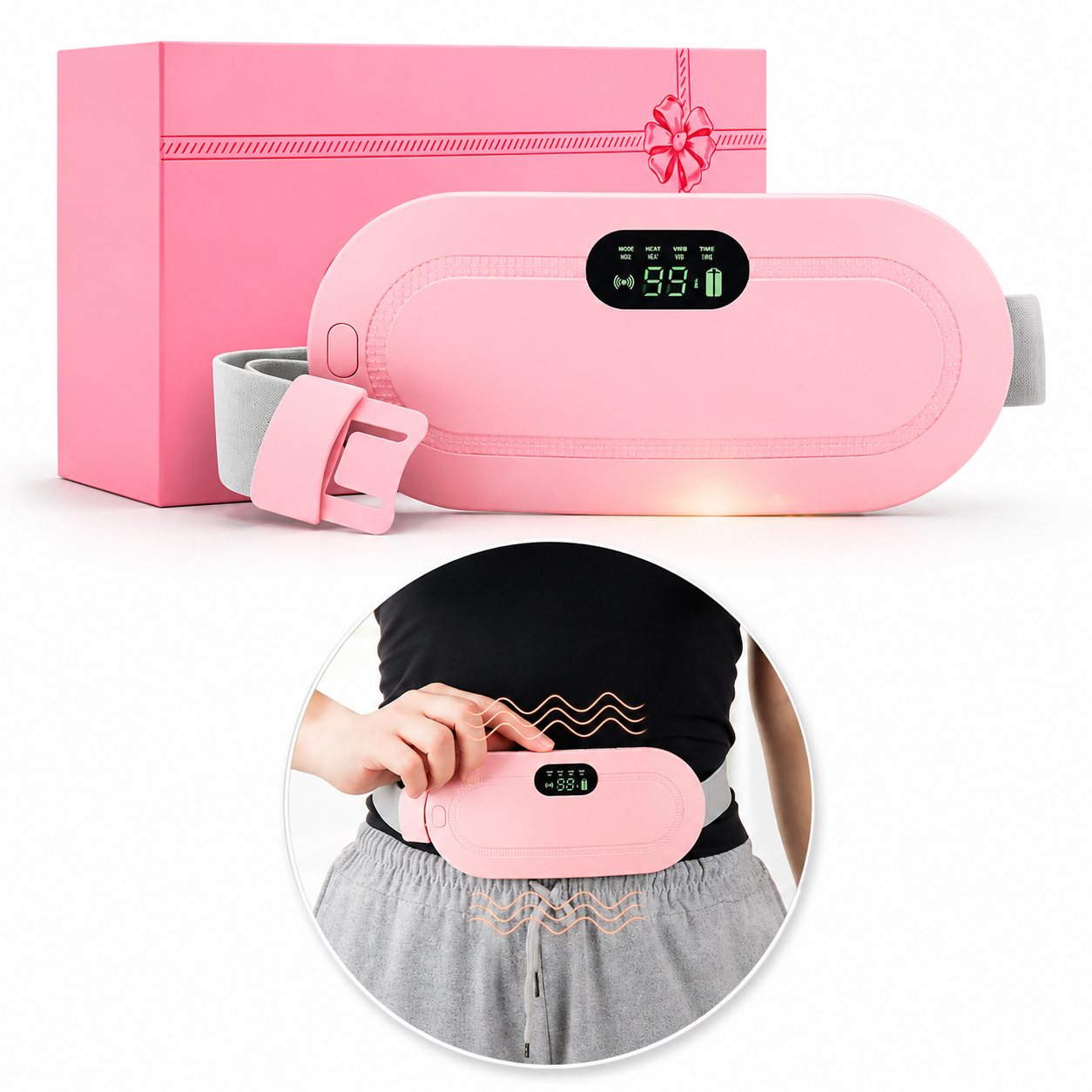 AuraHeat™ - Cinturon Dolor Menstrual Termico Masajes