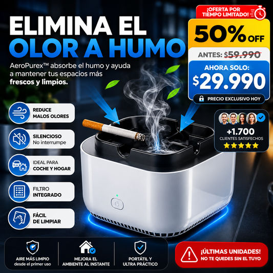 AeroPurex™ - Cenicero Purificador Portátil