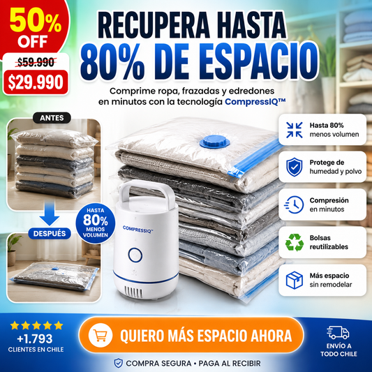 CompressIQ™ - Bomba para comprimir al vacío + 5 bolsas de regalo