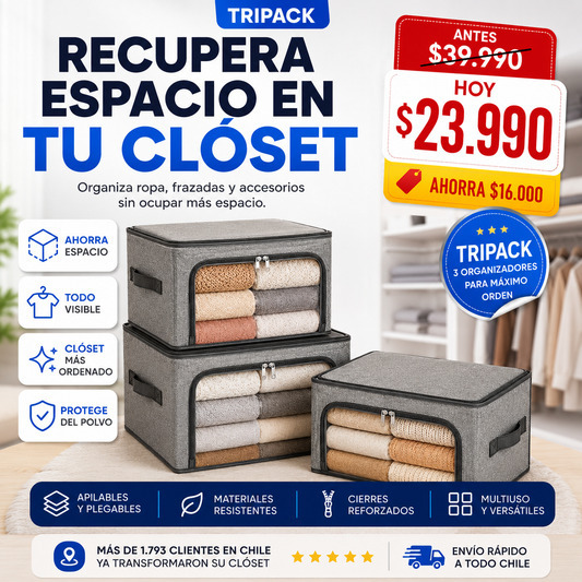 OrganixPro™ - TRIPACK ORGANIZADOR DE ROPA AHORRA ESPACIO