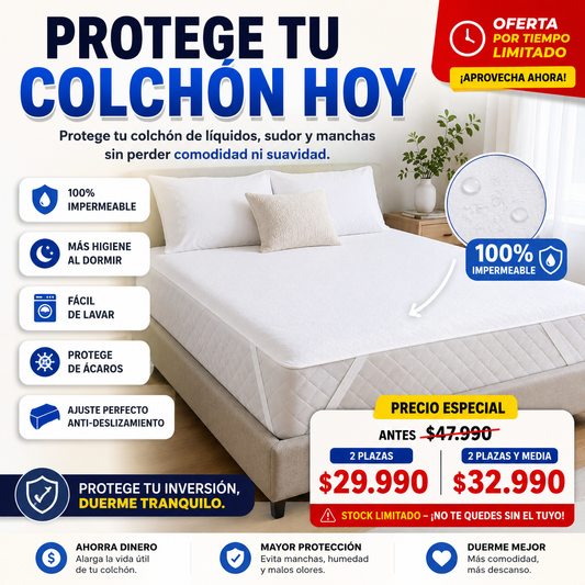 SleepShield X™ - CUBRE COLCHON IMPERMEABLE 2 PLAZAS