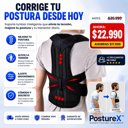 PostureX™ - Soporte Lumbar Doble de Alineación