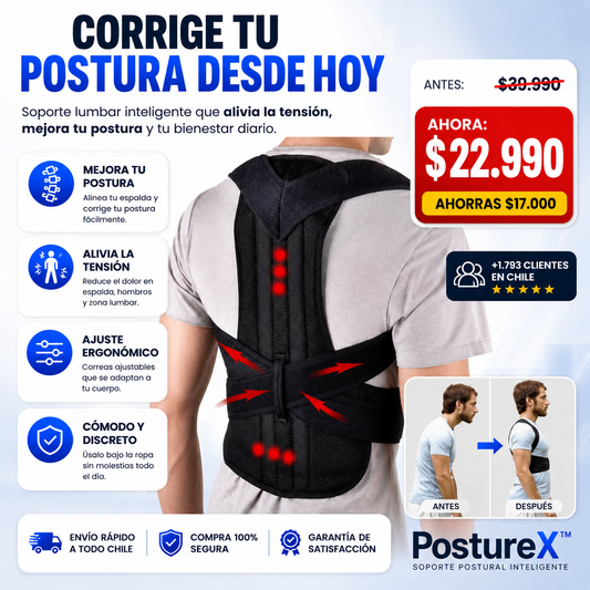PostureX™ - Soporte Lumbar Doble de Alineación