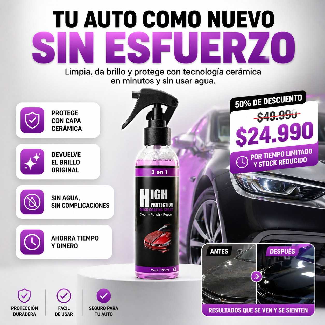 NanoShield X3™ Protector Auto 3 En 1