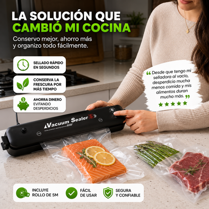 FreshLock™ - Selladora al vacio + 5mts GRATIS de bolsa para comida